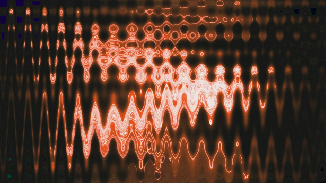 Abstract glowing screen with graphic patterns and data